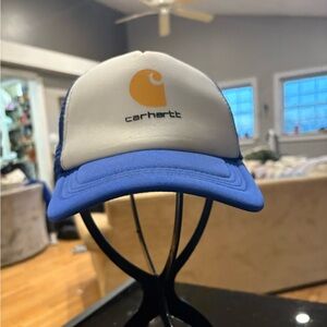 Carhartt style blue and white trucker